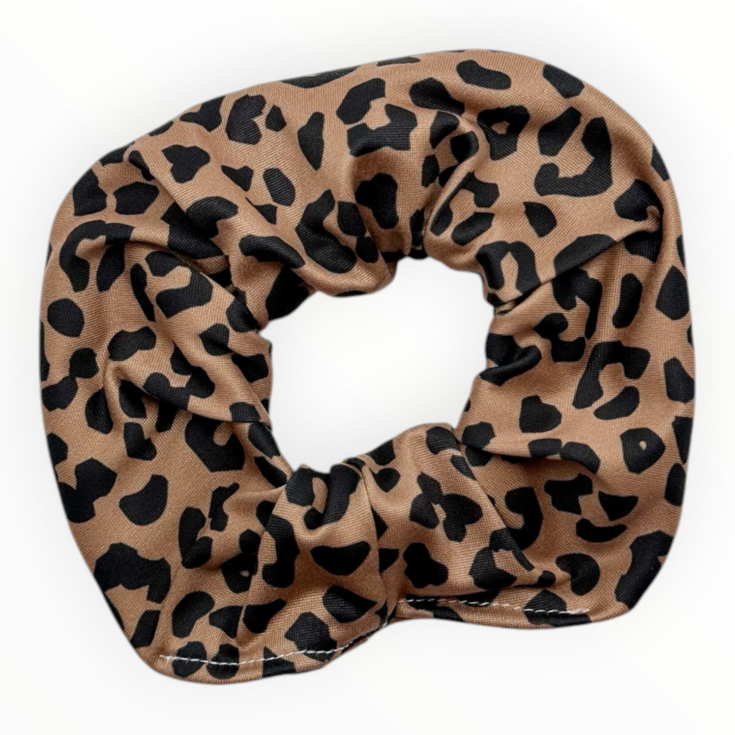 BLACK LEOPARD ON LATTE - SCRUNCHIE