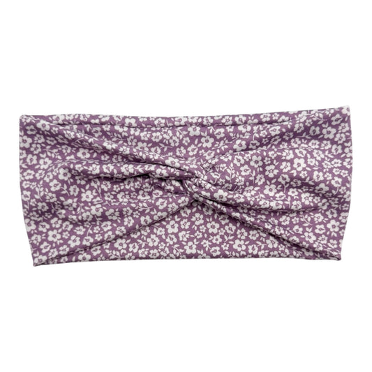 WHT DAINTY FLORAL ON LILAC - FRONT KNOT