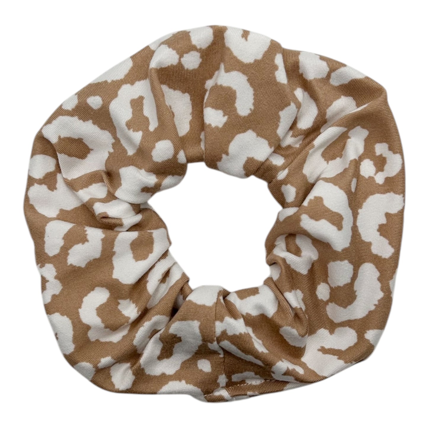 TAN & WHITE LEOPARD - REGULAR SCRUNCHIE