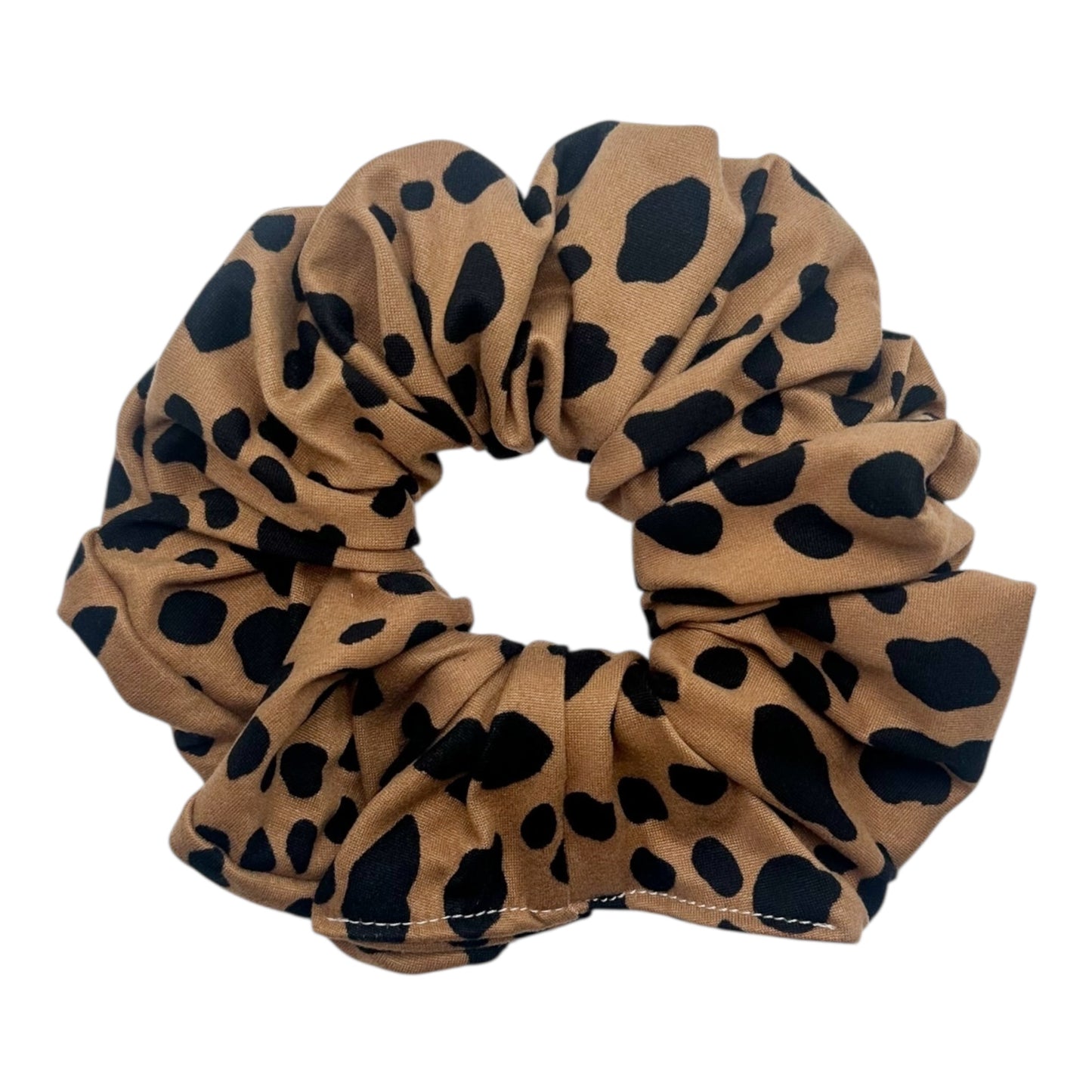 TAN W/ BLACK SPOTS - OVERSIZED SCRUNCHIE