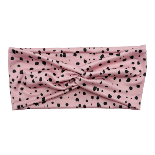 DALMATIAN SPOTS ON BLUSH  - FRONT KNOT