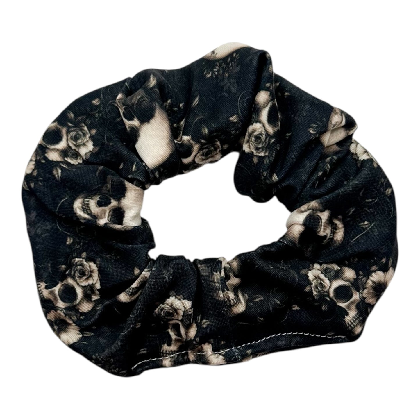 EMO FLORAL WITH SKULLS - REGULAR SCRUNCHIE