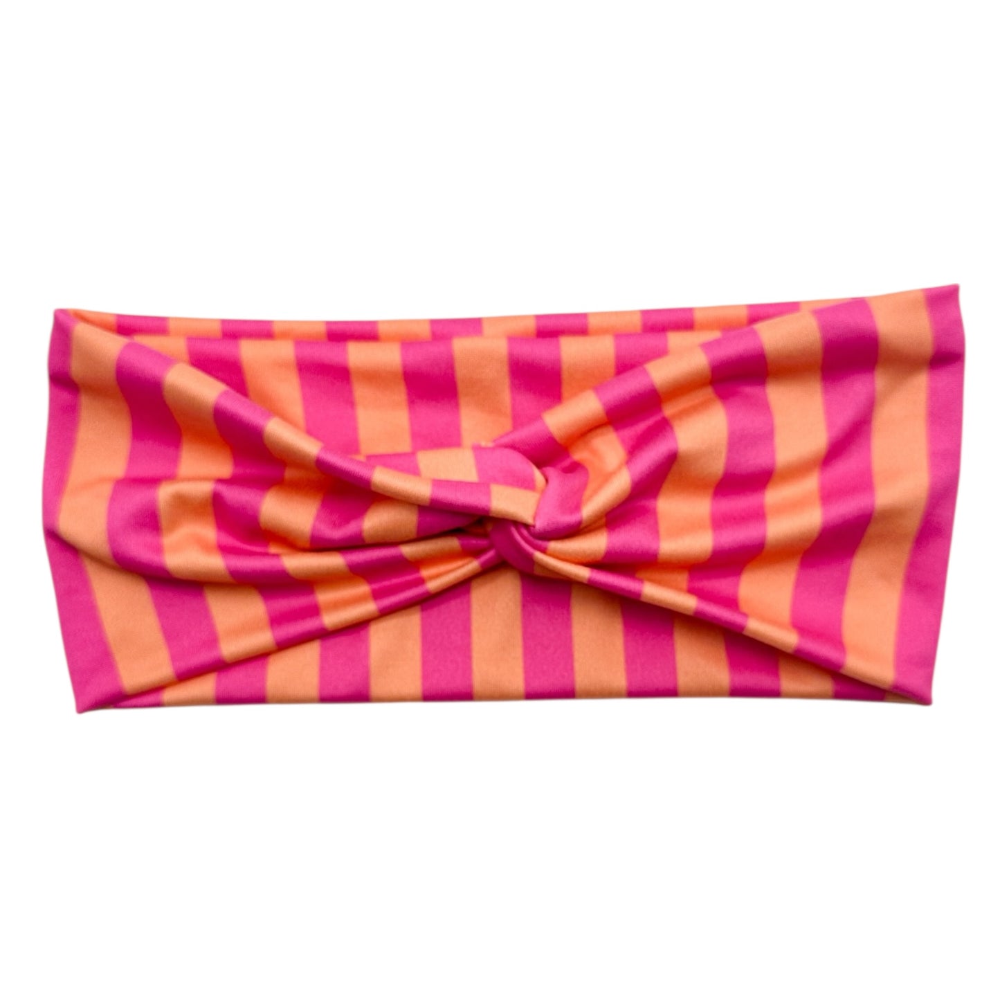 PINK & ORANGE WIDE STRIPE - FRONT KNOT