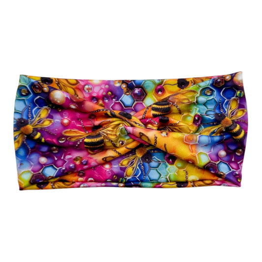 RAINBOW BEES & HONEYCOMB - FRONT KNOT