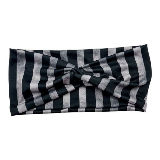 BLACK & GRAY STRIPES - FRONT KNOT