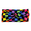 BLACK- RAINBOW CHECKERS - FRONT KNOT