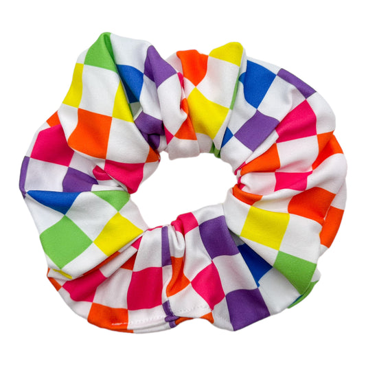 RAINBOW CHECKERS - OVERSIZED SCRUNCHIE