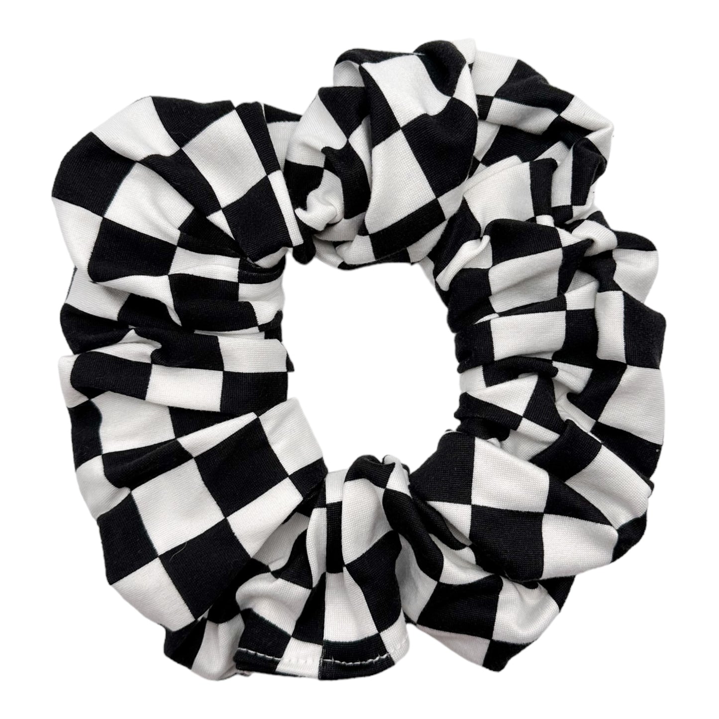 BLACK & WHITE CHECKERS - OVERSIZED SCRUNCHIE
