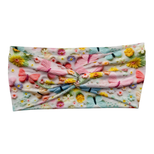 PASTEL SPRING BUTTERFLIES - FRONT KNOT