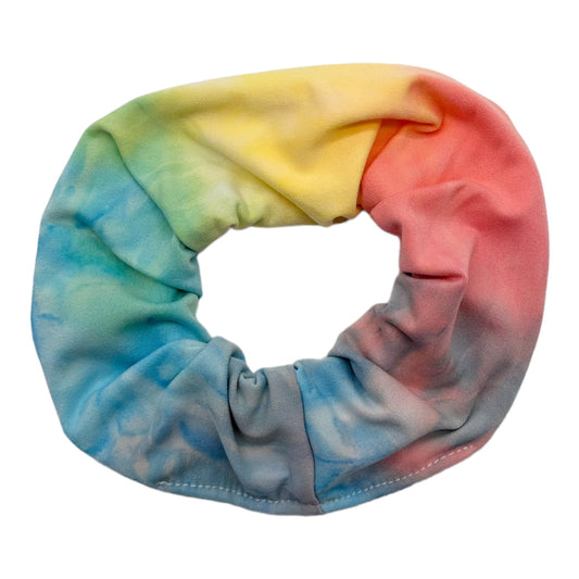 LIGHT PINK/YELLOW/BLUE TIE-DYE - REGULAR SCRUNCHIE