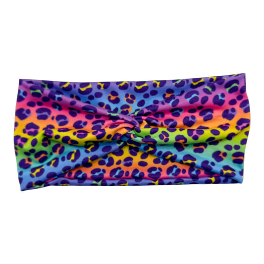 PURPLE RAINBOW CHEETAH - FRONT KNOT