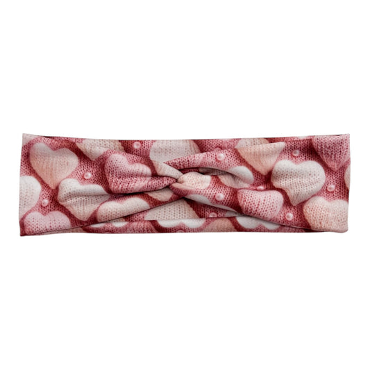 PINK KNIT HEARTS - TINY KNOT