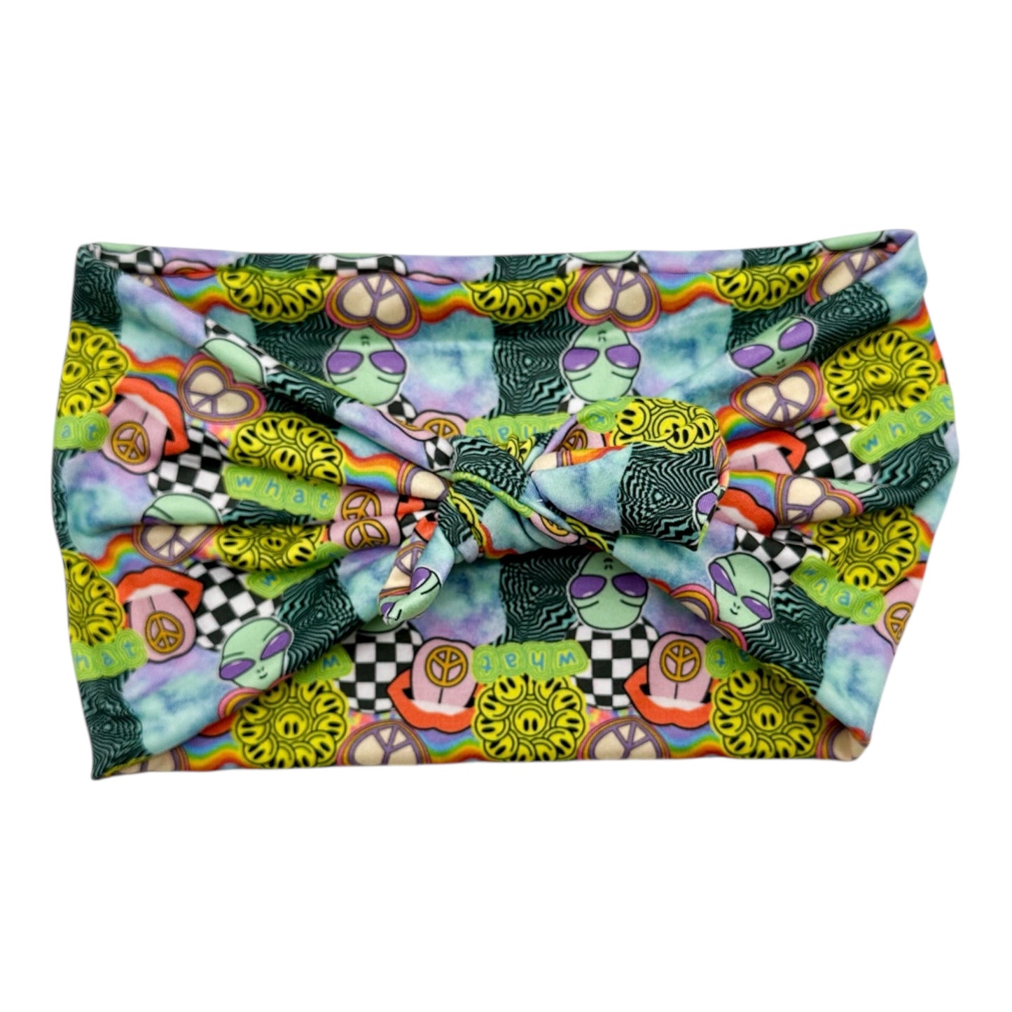 Colorful fabric with abstract patterns on a white background