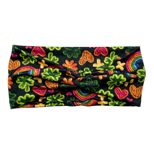 TEXTURED RAINBOWS/CLOVERS - FRONT KNOT