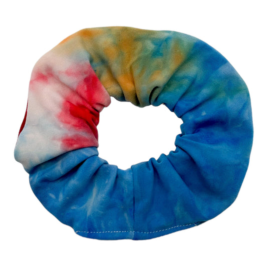 BLUE/ RED/ ORANGE TIE-DYE - SCRUNCHIE