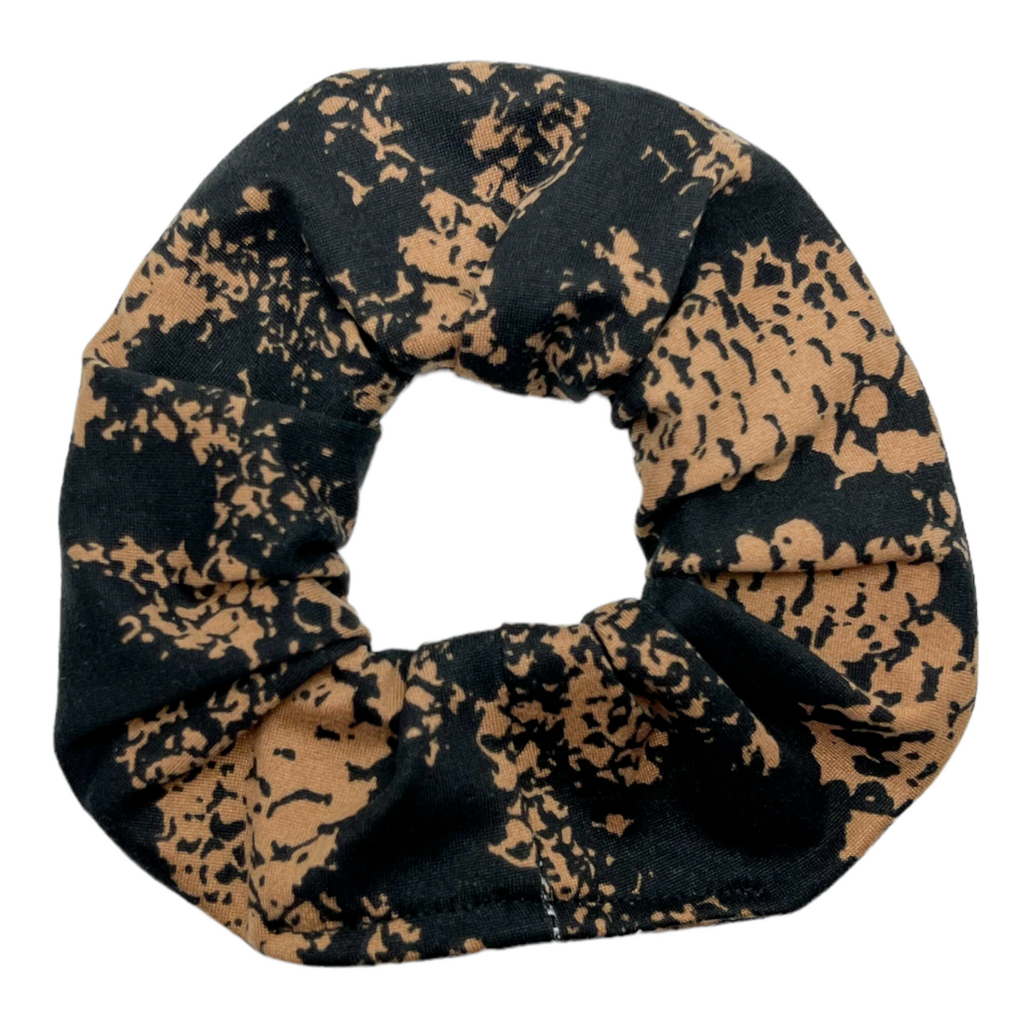 BLACK W/ TAUPE SNAKE - REGULAR SCRUNCHIE