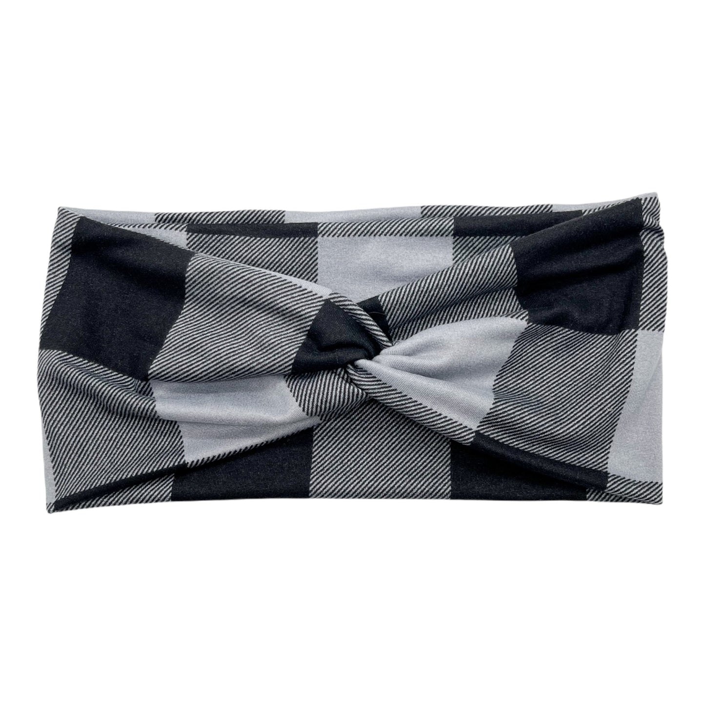 GRAY BUFFALO PLAID - FRONT KNOT